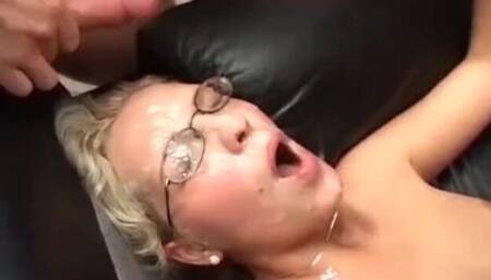 Easy-on-the-eyes sweet one at cum scene