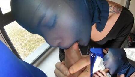 Katy Kat Sucks Nylon Encased Cock