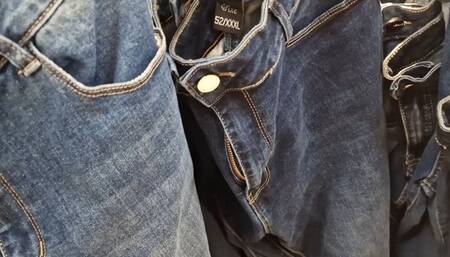 Big hairy pussy in tight panties and big ass in tight jeans 720HD