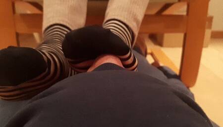 Roommate used as Footrest