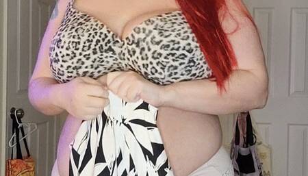 Trying on Outgrown Clothes