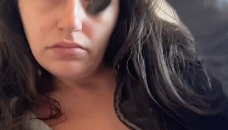 Combing, brushing, playing with my hair