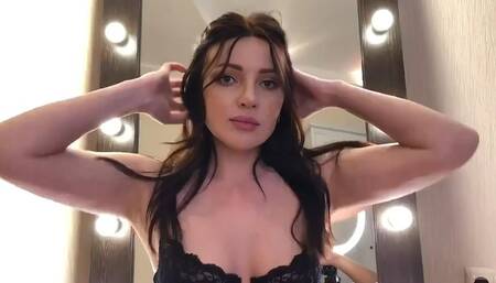 Student gives a blowjob and gets a large load of cum in her mouth