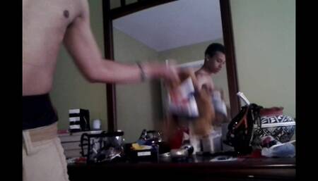 Young Cute Boy Flexes and Masturbates for daddy