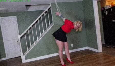 Curvy blonde MILF breast bound strappado nipple torment (MP4 HD 6000kbps)