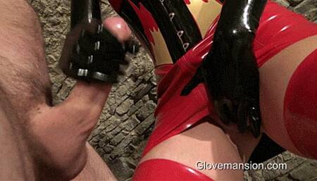 Slippery Black Latex Handjob (MP4)