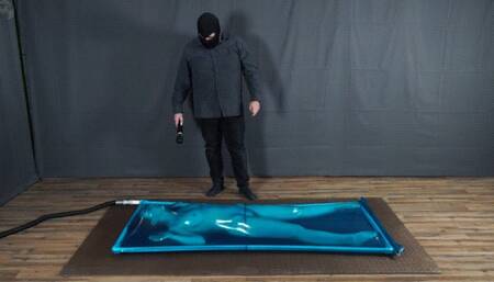 New blue latex bed and vibro