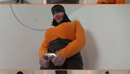 Busty Angela in handcuffs (hands in front)