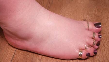 #6 Send Tribute to BBW Feet Loser! - Pearl Purple Pedicure (No Talk)