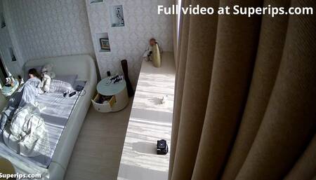 Innocent Ukrainian teen girl masturbates on her bed