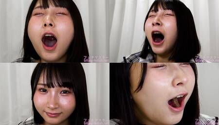 Kana Yura - CLOSE-UP of Japanese cute girl YAWNING - 1080p