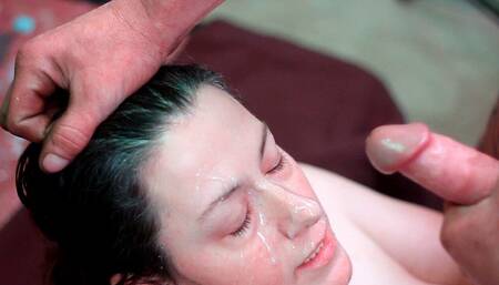 She Loves Dicks Jacked off on Her Face. Homemade Huge Facial