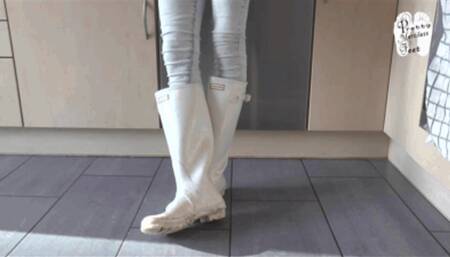 Cigs under white Hunter Wellies