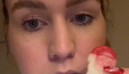 Teeth picking with soles on show