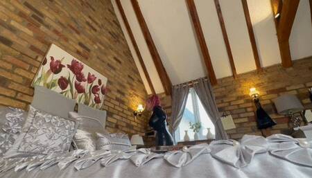 Caught by giantess in leather