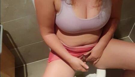 Pissing Cute Girl in the Toilet