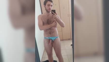 Jerking off in Thongs!