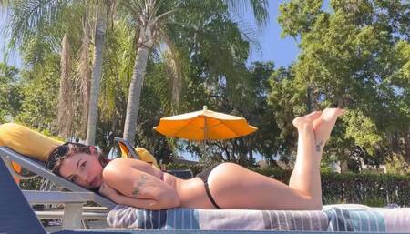 Cutie Flashes and Flirts at the Pool