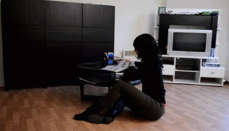 Lazy Kitty punished - spanked and fingered