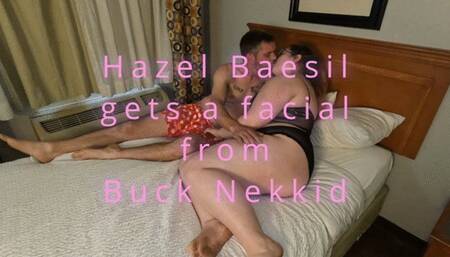 21 year old Hazel Baesil gets a cum facial from Buck Nekked