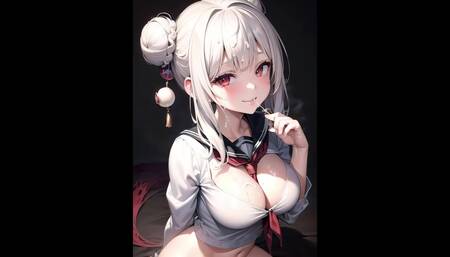 Hentai Anime Art Seduction of a Cheeky Jk Generated by Ai