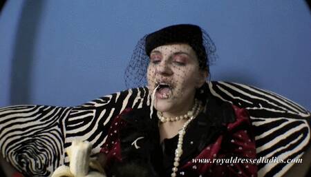 Horny bitch does it with a banana Part 2