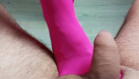 Pink Pantyhose Hard Ballbusting!