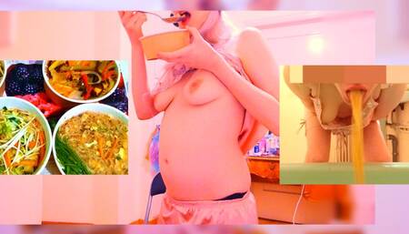 " i ate so much food i need to vomit !" 4k calories of takeout food messy rude overeating and vomiting