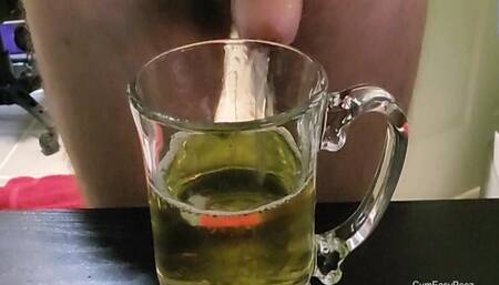 Solo Piss and Cum Mix in a Glass!