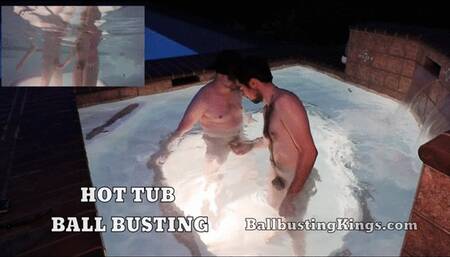 Ballbusting in the Hot Tub (Three Videos)
