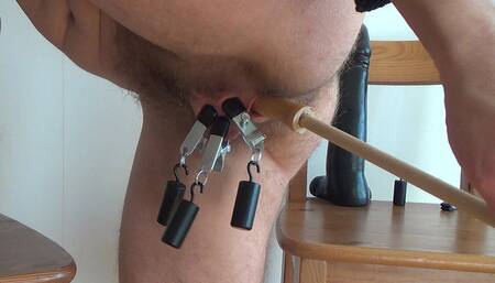 Big horny cunt clamped shut and poked