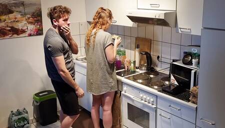 Hardcore Fucking My Teen Stepsister Before the Party Guests Arrive and They Almost Caught Us