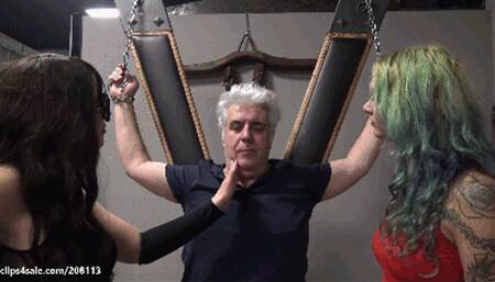 MISTRESS AMBRA & LILLI BAYLE - BRUTAL face slapping, hand worship