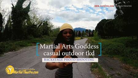 Martial Arts Goddess casual outdoor tkd backstage photo shooting