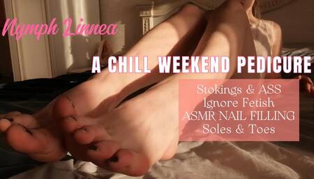 Do my Pedicure and Ignore you - File Toenails and Printing Chill ASMR