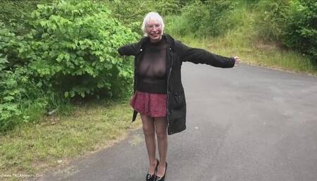 Flashing In Tights Outside