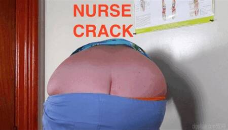 NURSE CRACK ! PANTS FALL DOWN OUTDOORS : ASS CRACK hanging out of sagging scrubs in hospital : BIG BOOB BETSY the Pregnant Nurse belly, pubes, + BIG FART * SMALL SCREEN 640p HD mp4