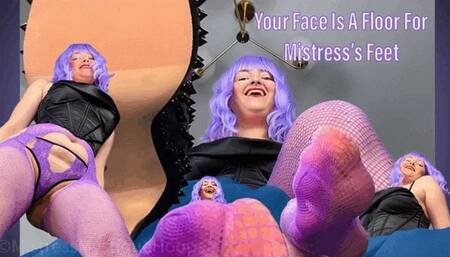 Your Face Is A Floor For Mistress’s Feet - Mistress steps all over your face in heels and fishnets to show you your place - Femdom POV Foot Domination and Humiliation Tease & Denial with Mistress Mystique - MP4