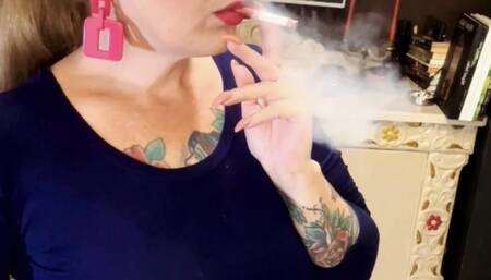Marlboro reds - Pregnant woman rubbing her belly and smoking for you - A few puffs in your face, Deep Inhales, Triple Puffs, Nose exhales, Long drag, Smoke rings, Crush, Pink lipstick, Long nails