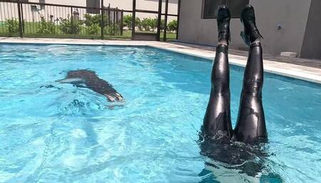 Lexie and Mandi in Wet Leather