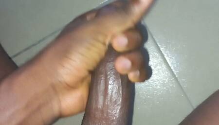 Masturbating My Big Black Cock
