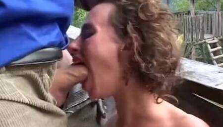 Slutty Heidi at mountain scene