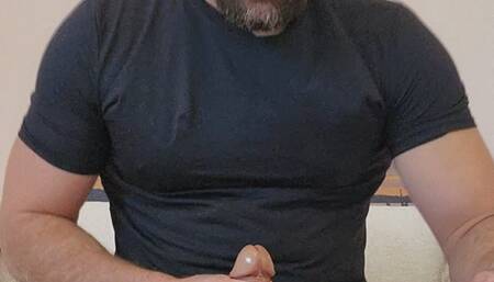 Straight male spreads ass and strokes cock