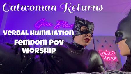 Verbal Humiliation Catwoman Returns Cosplay JOI Body Worship Boob & Pussy Play