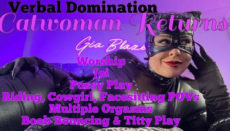 Catwoman Returns: JOI Body Worship Boob & Pussy Play & Verbal Domination Face Sitting POV