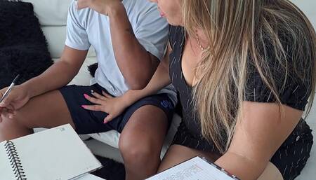 I Help My Stepson with His Homework, but His Dick Distracts Me