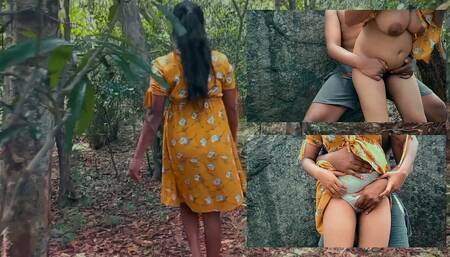Desi Auntie Hard Fucked Her in the Forest Naked