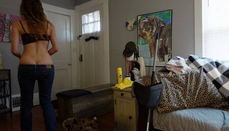 Jeans Sagging While Cleaning House