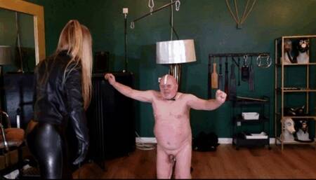 Goddess Kira Gold - !!Absolutely NEW!! – Punishment and demonstration of Her fat old property in live stream with audience - PART III