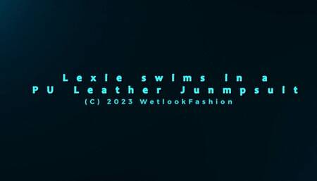 Lexie Swims in a PU Leather Jumpsuit